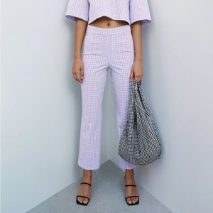 Zara Purple Gingham Pants